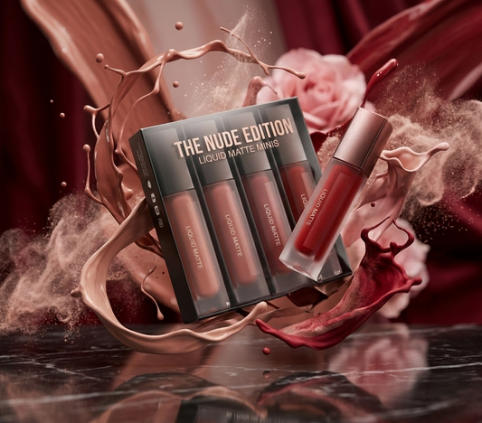 Nude Red Edition Different Shades Liquid Lipstick Set of 4 (16ml)