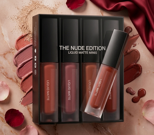 Nude Red Edition Different Shades Liquid Lipstick Set of 4 (16ml)